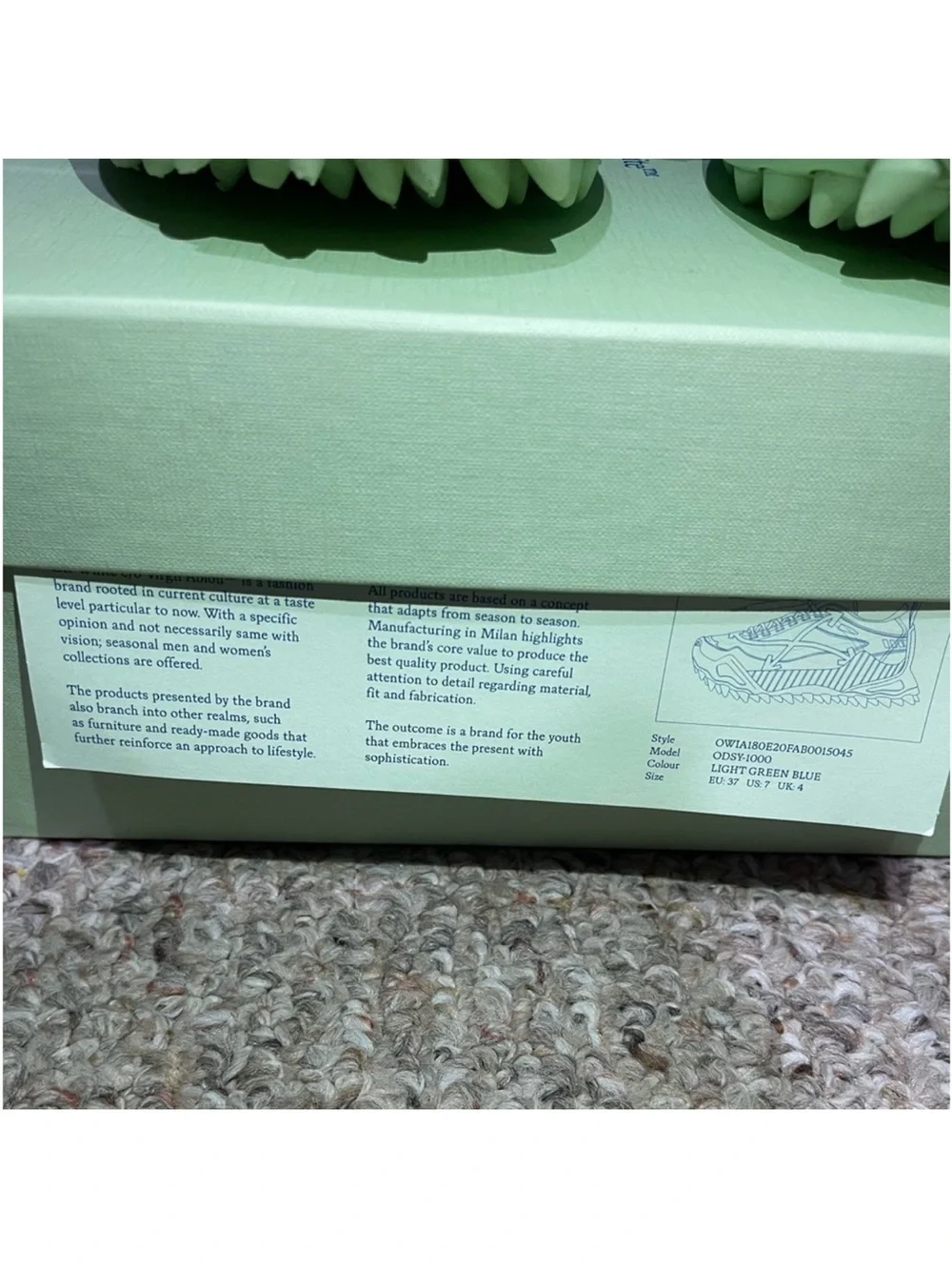 Off-White Multicolor Sneakers in Blue, Green & Pink